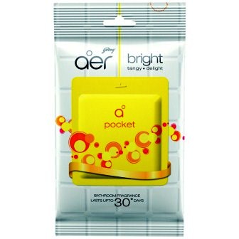 GODREJ AER POCKET BRIGHT TANGY DELIGHT BATHROOM FRAGRANCE (YELLOW)