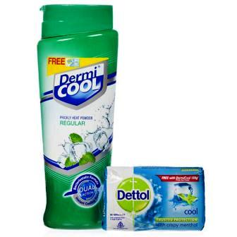 DERMI COOL MENTHOL PRICKLY HEAT POWDER PLUS FREE GIFT
