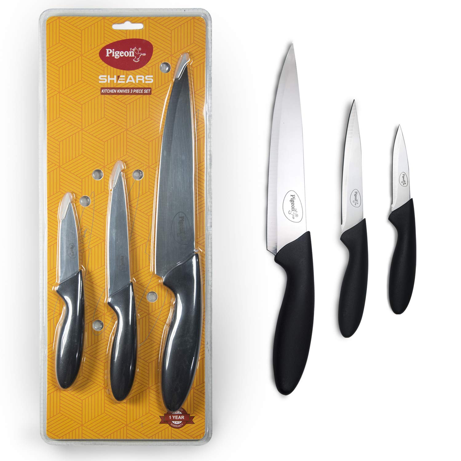 PIGEON SHEARS KITCHEN KNIFE (3 PCS)