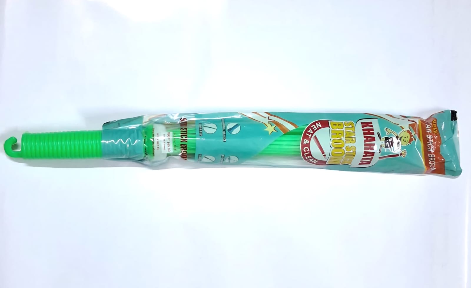 KHARATA STAR STICK PLASTIC BROOM JHADU (DURABLE AND WASHABLE)